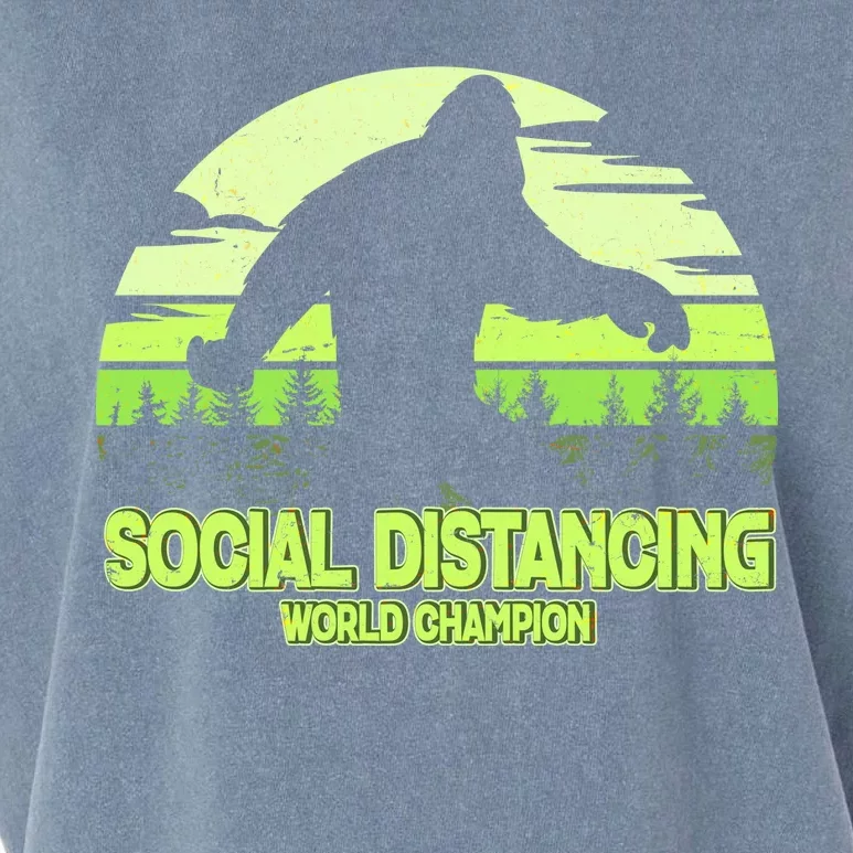 Retro Social Distancing World Champion Sasquatch Garment-Dyed Women's Muscle Tee