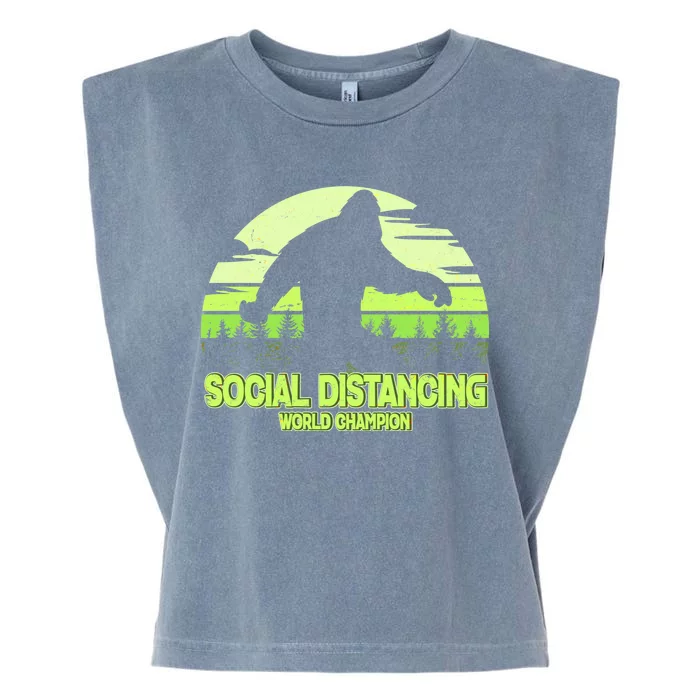 Retro Social Distancing World Champion Sasquatch Garment-Dyed Women's Muscle Tee