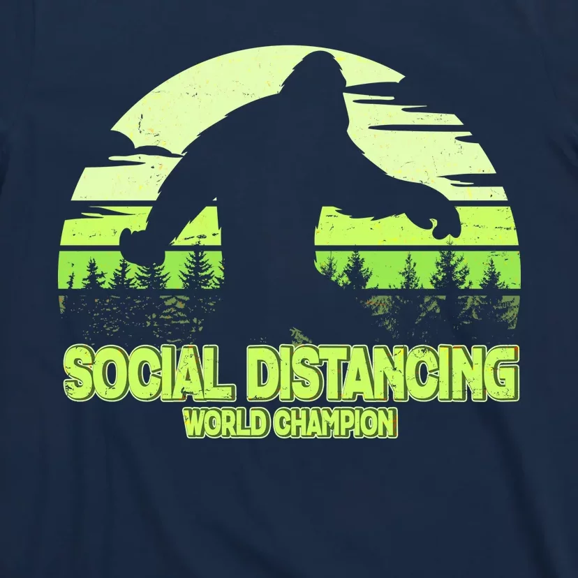 Retro Social Distancing World Champion Sasquatch T-Shirt