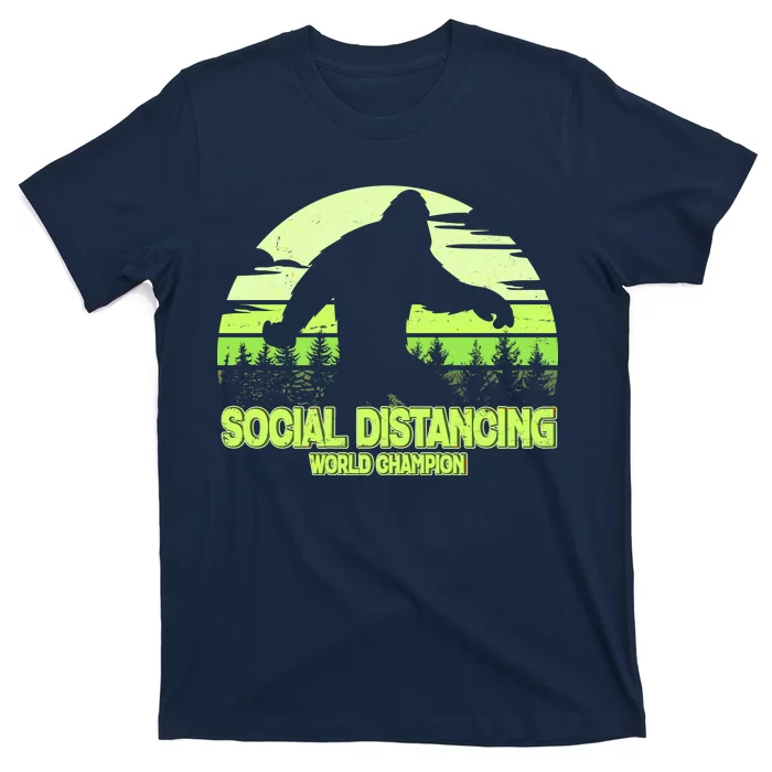 Retro Social Distancing World Champion Sasquatch T-Shirt