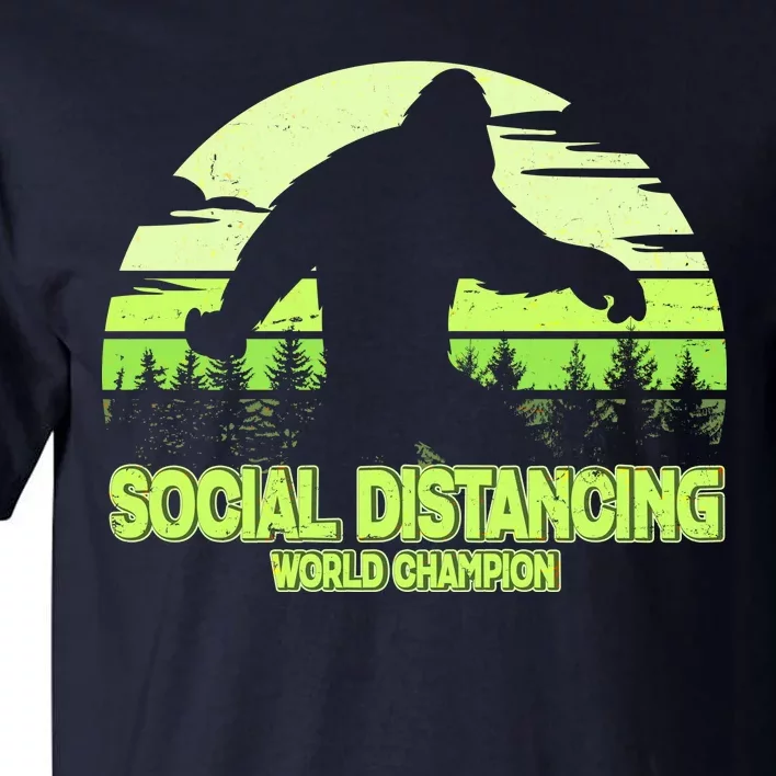 Retro Social Distancing World Champion Sasquatch Tall T-Shirt