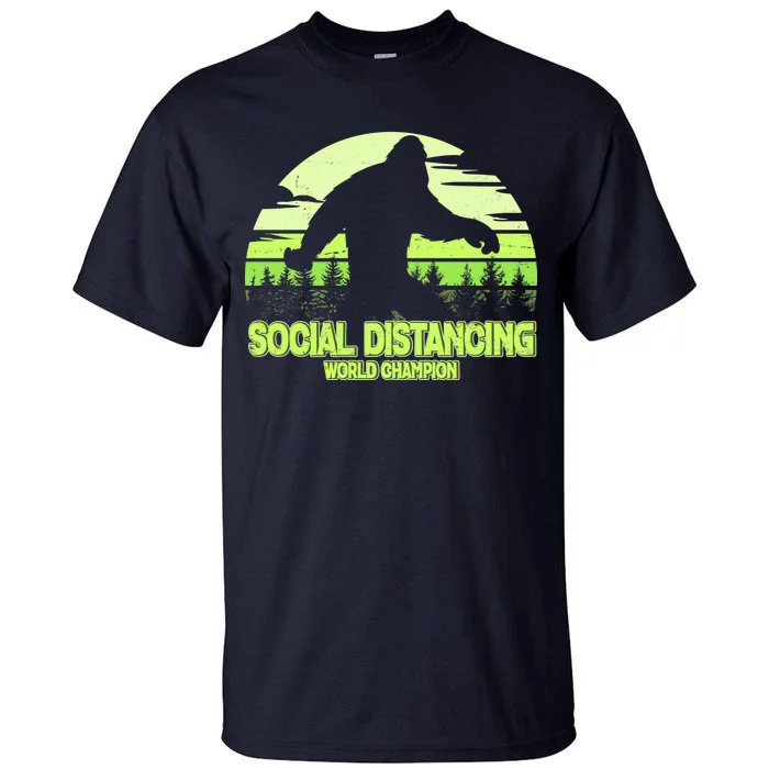 Retro Social Distancing World Champion Sasquatch Tall T-Shirt