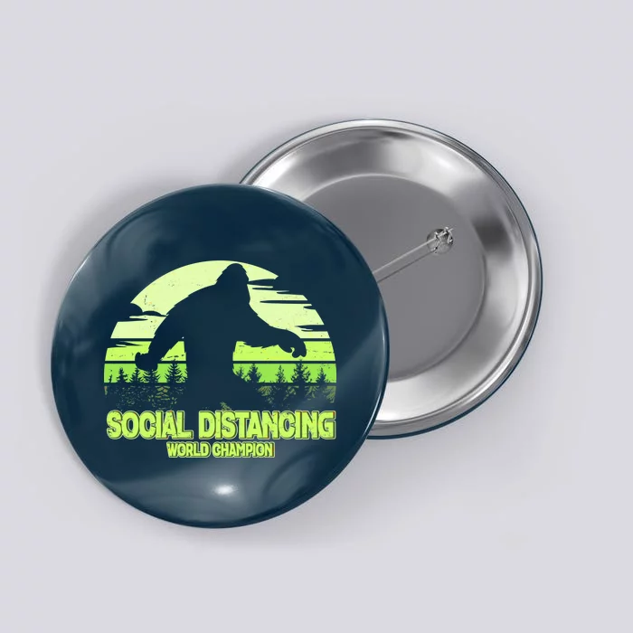 Retro Social Distancing World Champion Sasquatch Button