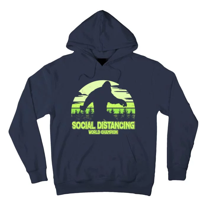 Retro Social Distancing World Champion Sasquatch Tall Hoodie