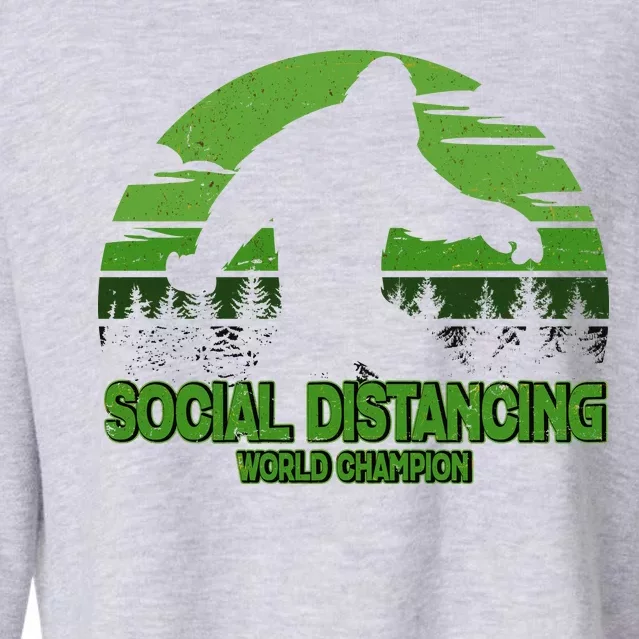 Retro Social Distancing World Champion Sasquatch Cropped Pullover Crew