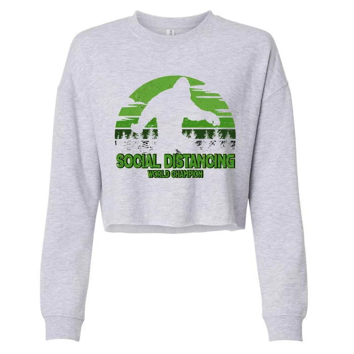 Retro Social Distancing World Champion Sasquatch Cropped Pullover Crew