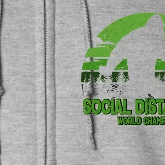 Retro Social Distancing World Champion Sasquatch Full Zip Hoodie