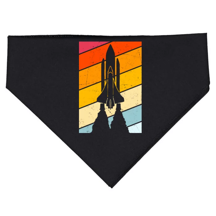 Retro Space Rocket Launch USA-Made Doggie Bandana