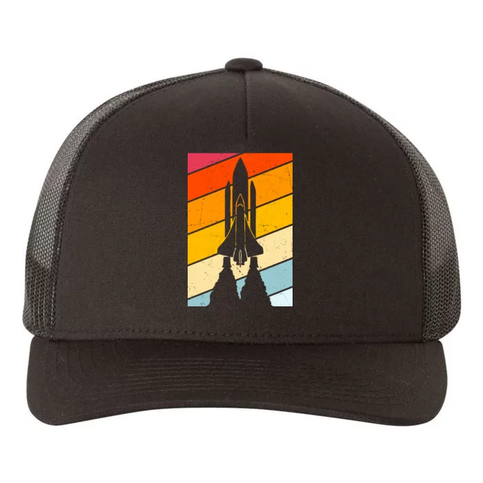 Retro Space Rocket Launch Yupoong Adult 5-Panel Trucker Hat