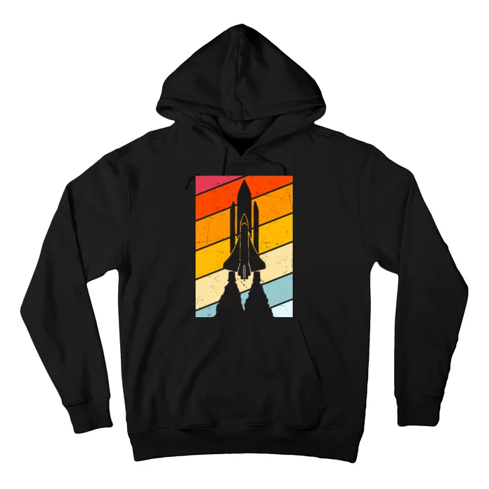 Retro Space Rocket Launch Hoodie