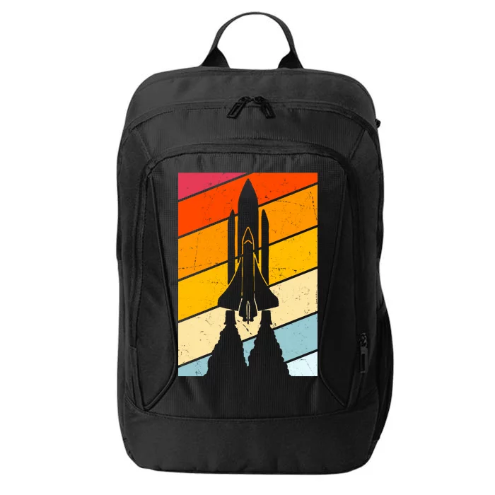 Retro Space Rocket Launch City Backpack