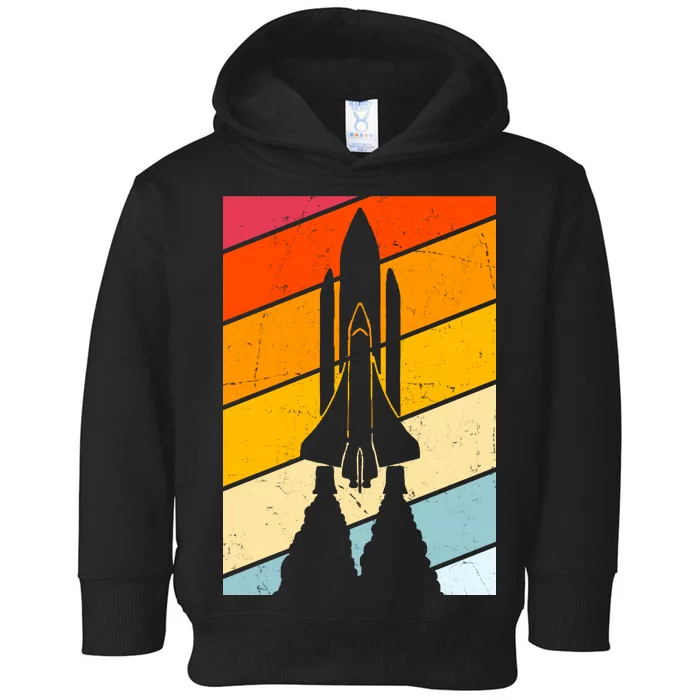 Retro Space Rocket Launch Toddler Hoodie