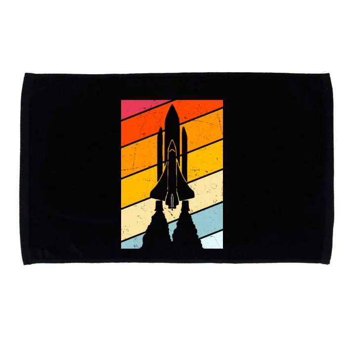 Retro Space Rocket Launch Microfiber Hand Towel