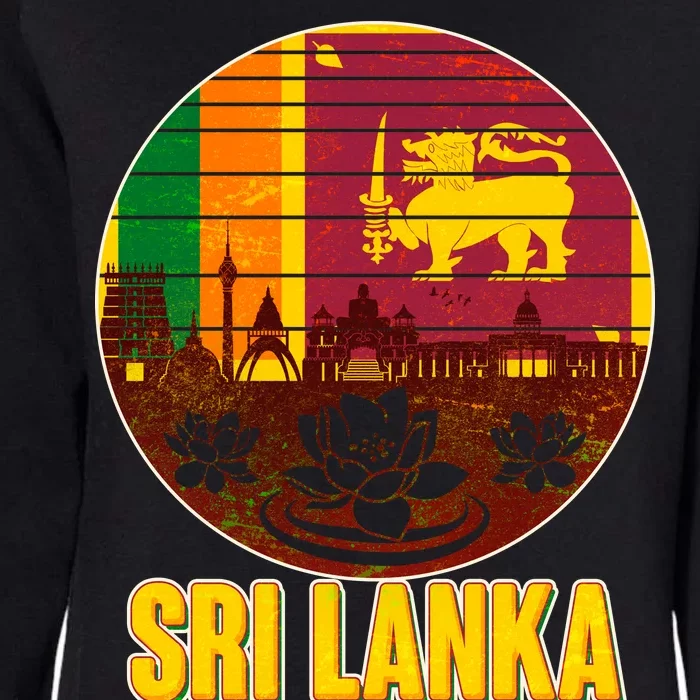 Retro Sri Lanka Emblem Womens California Wash Sweatshirt