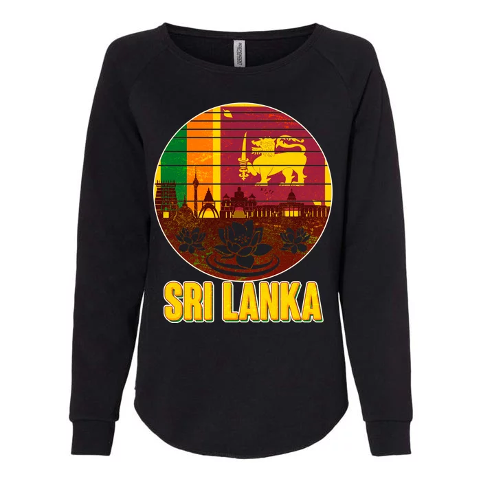 Retro Sri Lanka Emblem Womens California Wash Sweatshirt