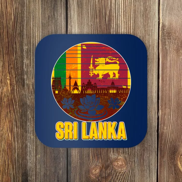 Retro Sri Lanka Emblem Coaster