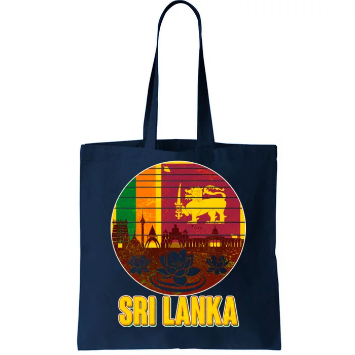 Retro Sri Lanka Emblem Tote Bag