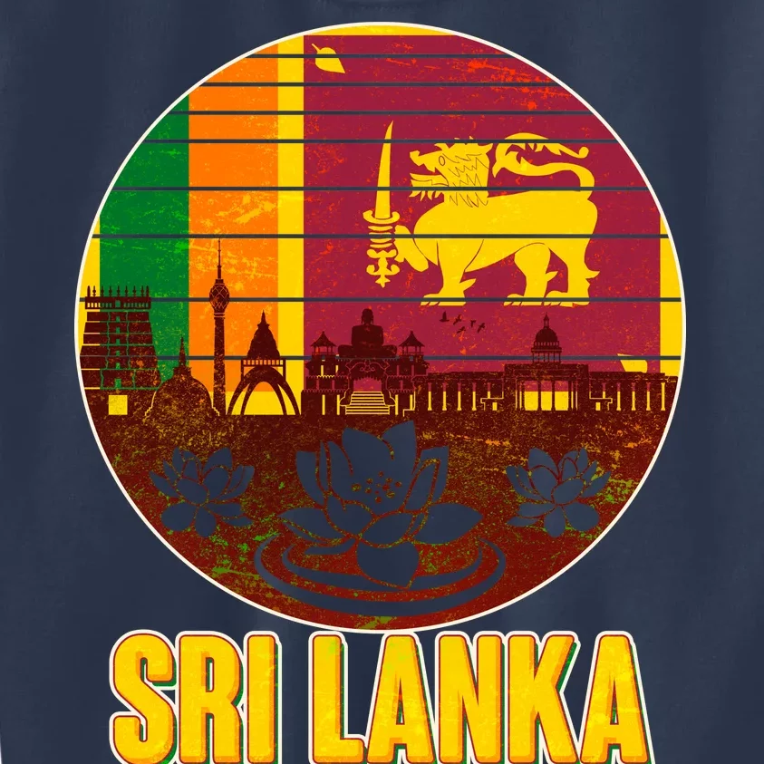 Retro Sri Lanka Emblem Kids Sweatshirt