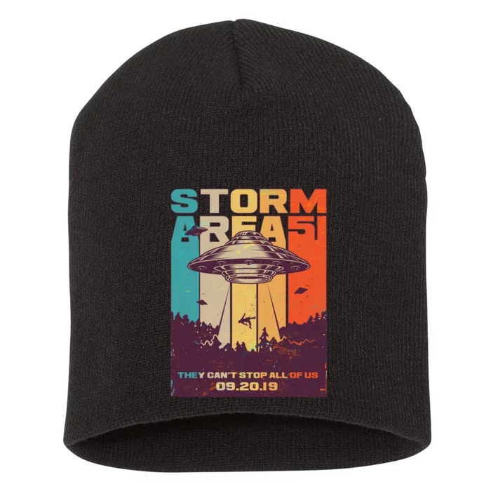 Retro Storm Area 51 UFO They Can't Stop Us All Short Acrylic Beanie