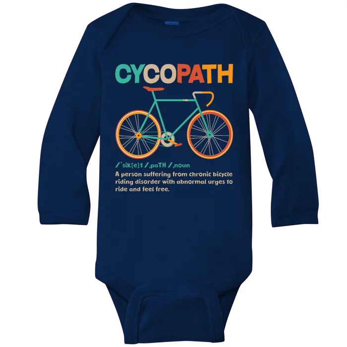 Retro Style Colors Cycopath Definition Baby Long Sleeve Bodysuit