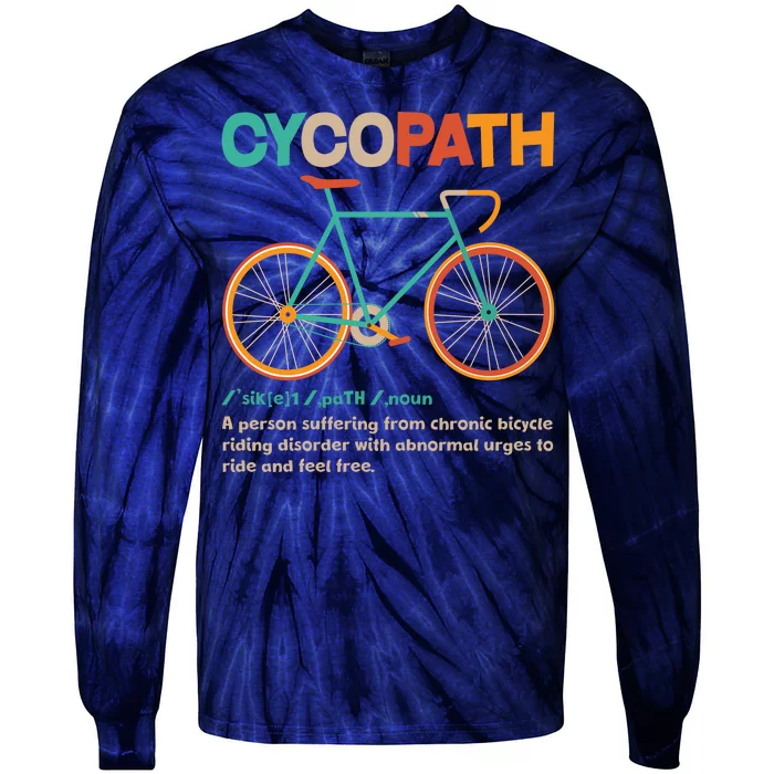 Retro Style Colors Cycopath Definition Tie-Dye Long Sleeve Shirt