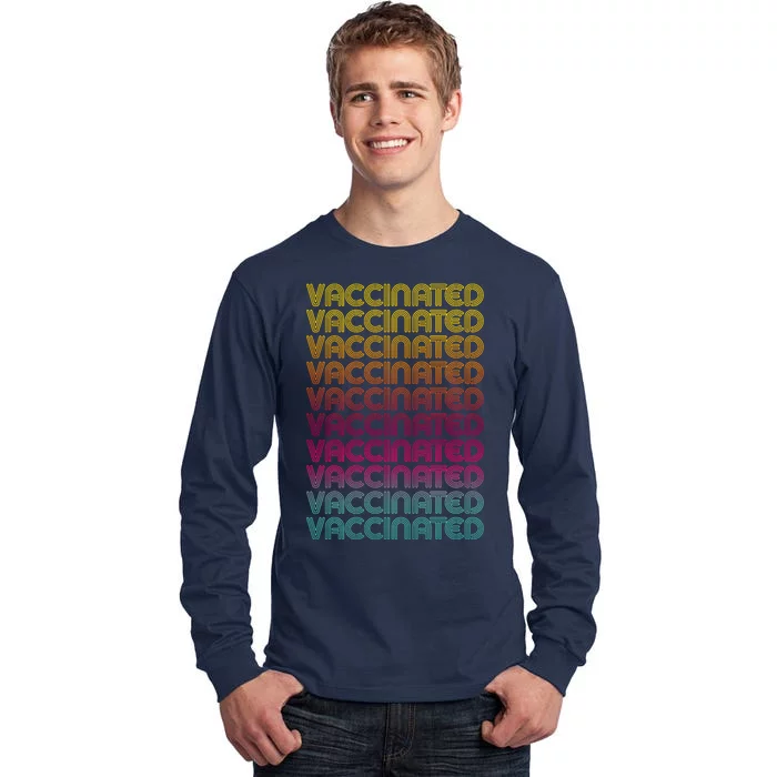 Retro Style Rainbow Vaccinated Tall Long Sleeve T-Shirt