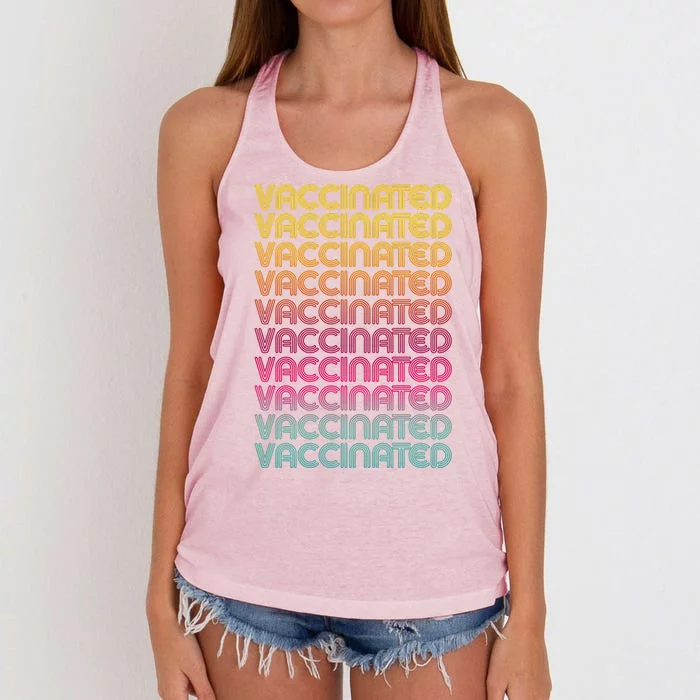 Retro Style Rainbow Vaccinated Women's Knotted Racerback Tank