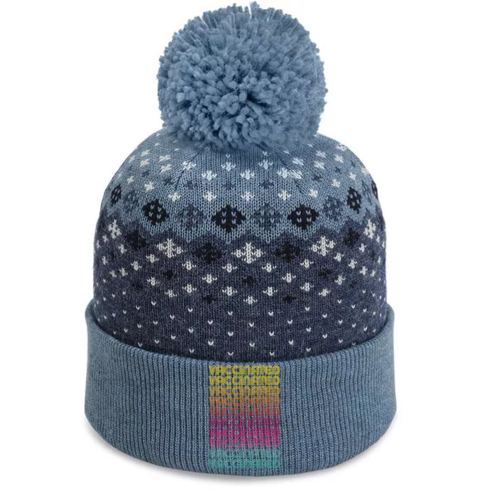 Retro Style Rainbow Vaccinated The Baniff Cuffed Pom Beanie