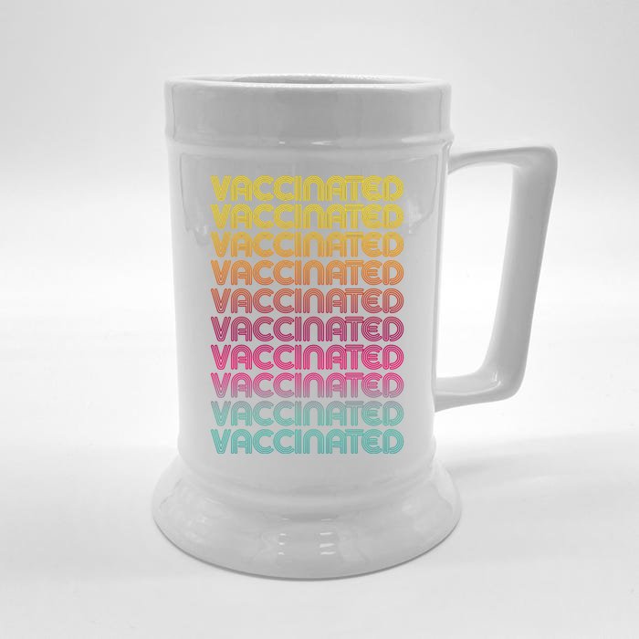 Retro Style Rainbow Vaccinated Front & Back Beer Stein