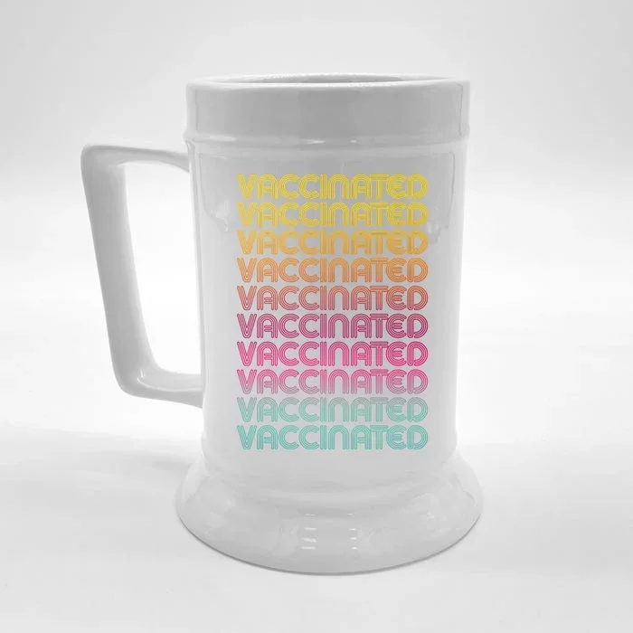 Retro Style Rainbow Vaccinated Front & Back Beer Stein