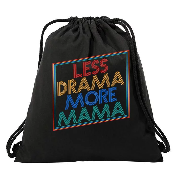 Retro Styled Less Drama More Mama Drawstring Bag