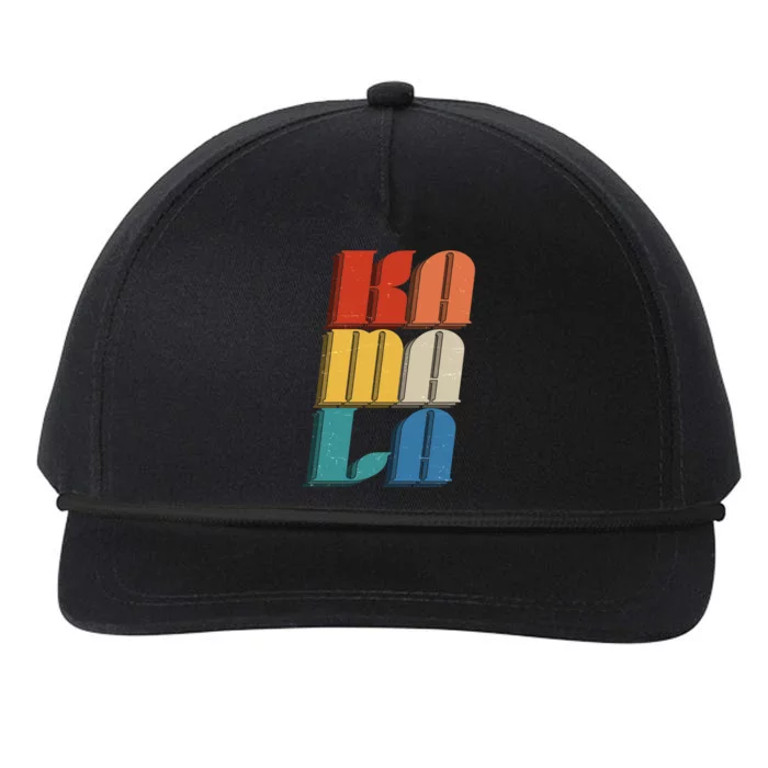 Retro Styled Text Kamala Harris Snapback Five-Panel Rope Hat