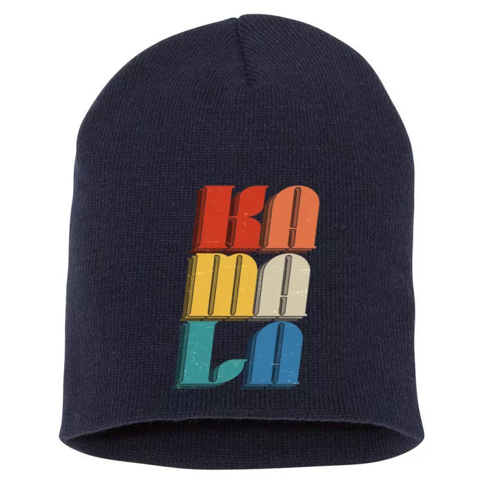 Retro Styled Text Kamala Harris Short Acrylic Beanie