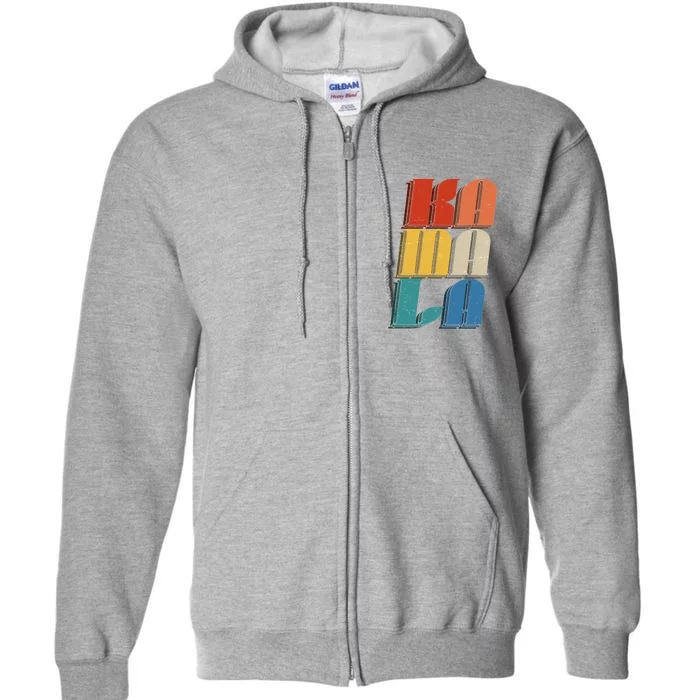 Retro Styled Text Kamala Harris Full Zip Hoodie