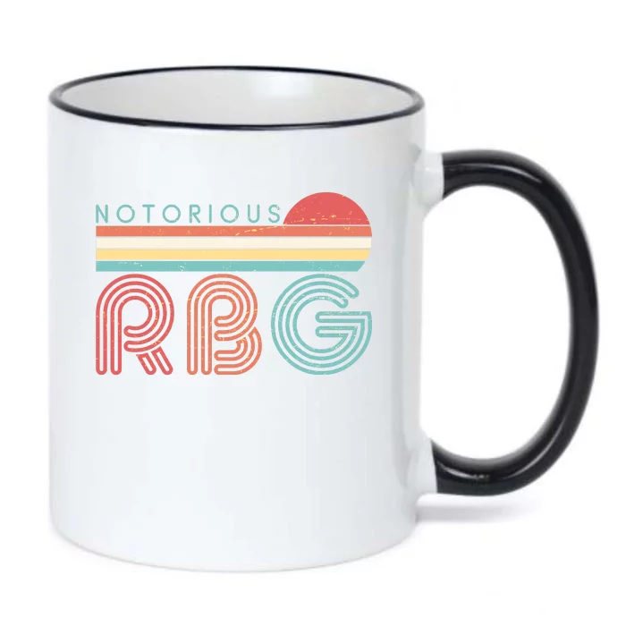 Retro Sun Notorious RBG Ruth Bader Ginsburg Tribute Black Color Changing Mug