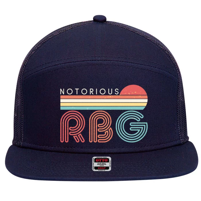 Retro Sun Notorious RBG Ruth Bader Ginsburg Tribute 7 Panel Mesh Trucker Snapback Hat