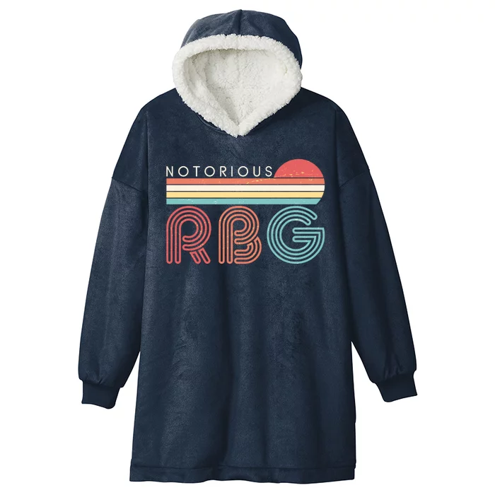 Retro Sun Notorious RBG Ruth Bader Ginsburg Tribute Hooded Wearable Blanket