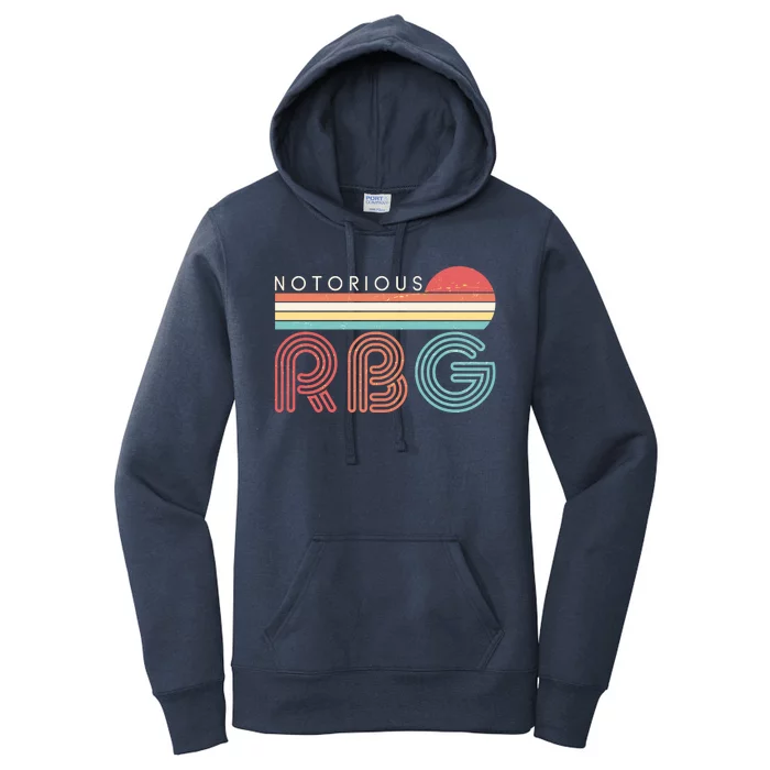 Retro Sun Notorious RBG Ruth Bader Ginsburg Tribute Women's Pullover Hoodie