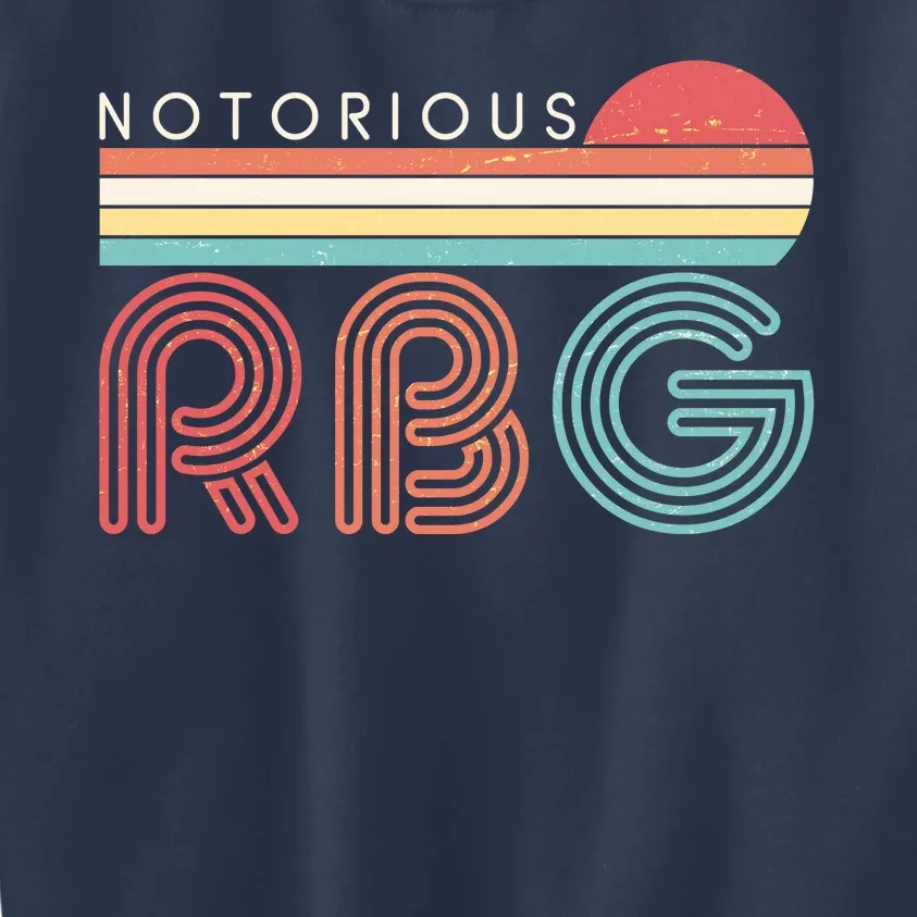 Retro Sun Notorious RBG Ruth Bader Ginsburg Tribute Kids Sweatshirt