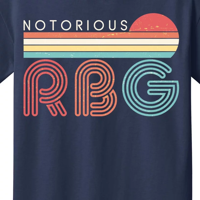 Retro Sun Notorious RBG Ruth Bader Ginsburg Tribute Kids T-Shirt