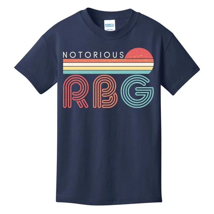 Retro Sun Notorious RBG Ruth Bader Ginsburg Tribute Kids T-Shirt