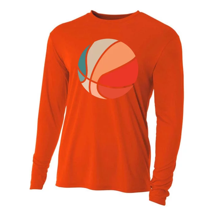 Retro Sunset Basketball Cooling Performance Long Sleeve Crew