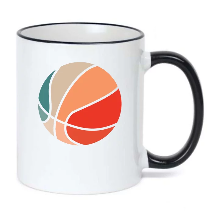 Retro Sunset Basketball Black Color Changing Mug