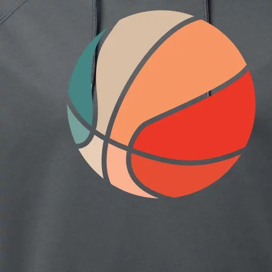 Retro Sunset Basketball Performance Fleece Hoodie