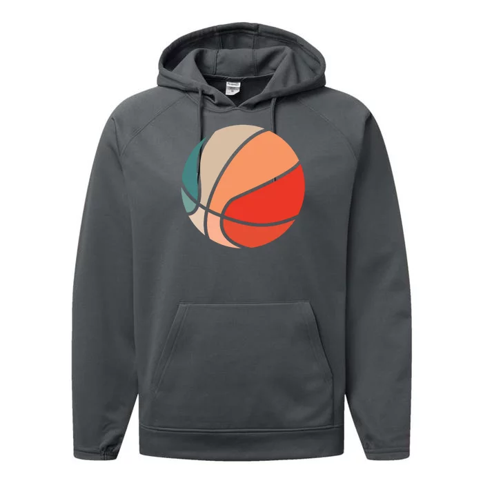 Retro Sunset Basketball Performance Fleece Hoodie