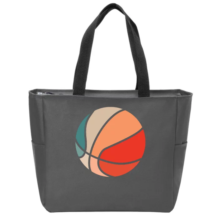 Retro Sunset Basketball Zip Tote Bag