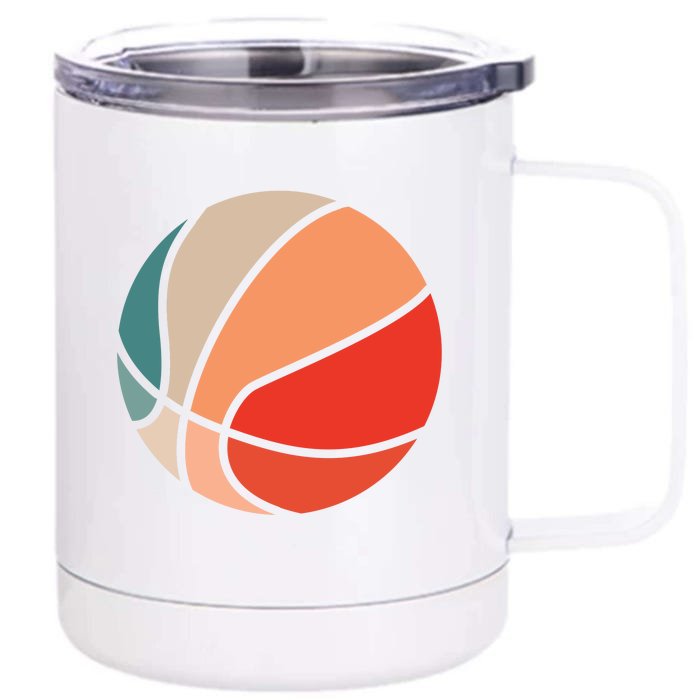 Retro Sunset Basketball Front & Back 12oz Stainless Steel Tumbler Cup