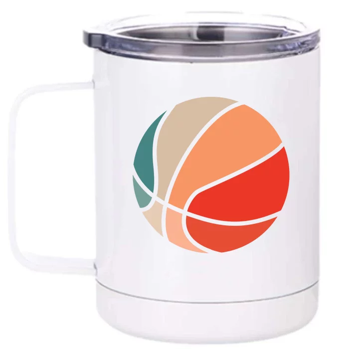 Retro Sunset Basketball Front & Back 12oz Stainless Steel Tumbler Cup