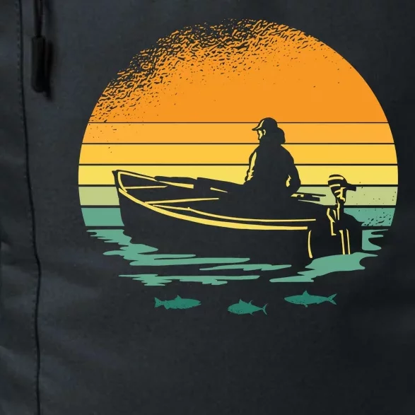 Retro Sunset Boat Daily Commute Backpack