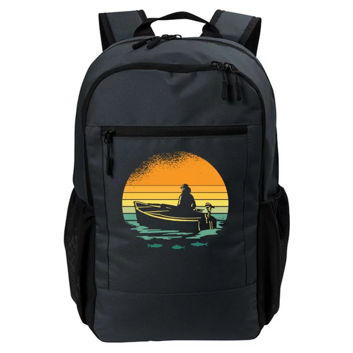 Retro Sunset Boat Daily Commute Backpack